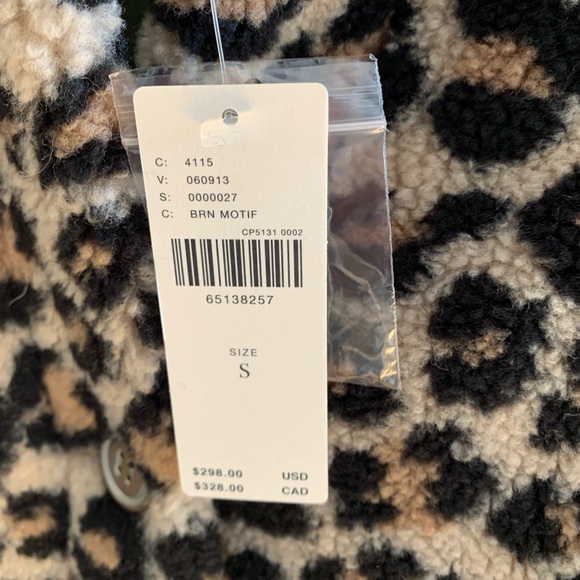 NWT Anthropologie Pilcro Leopard Sherpa Duster Jacket. Size S. - Picture 6 of 6